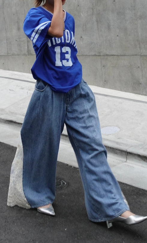 レースドッキングルーズデニム